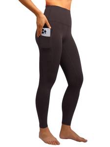 lot 14455 image: SIS QUEEN Leggings for Women 25 High Waisted Workout Yoga Pants with Pockets Tummy Control Butt Lifting Soft Compression Gym Running (US, Alpha, Medium, Regular, Regular, Brown)