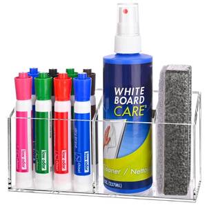 lot 14463 image: VieFantaisie Magnetic Dry Erase Marker Holder, Anti-slip Acrylic Magnetic Marker Pen Holder for Whiteboard, Refrigerator, Large Capacity Desk Locker Organizer Accessories, Pencil Cup for Office School