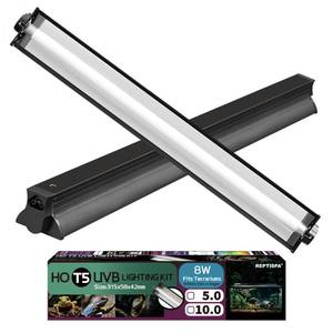 lot 14471 image: Reptispa T5 HO UVB Lighting Combo Kit, Reptile Light Fixture, 8W 5.0 UVB