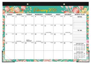 lot 14476 image: Desk Calendar 2026-2027, Jan 2026 to June 2027, 18 Months Large Calendar 17 x 12 Desktop & Wall Monthly Calendar With Transparent Protect Cover for Home School Office
