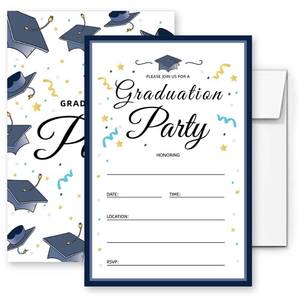 lot 14498 image: LoaHak Graduation invitations blue with envelopes Grad Celebration Announcement Cards 20 Pack (003) (GRAD(003))