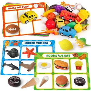 lot 17372 image: Coogam Sorting Toy for Toddlers, Animals Dinosaurs Fruits Vehicles Foods Fishes Balls Farm Playset, Fine Motor Montessori Game Preschool Educational Learning Gift for Year Old Kids
