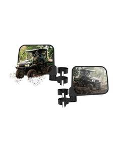 lot 19171 image: Adjustable Side Mirrors for Kawasaki Mule SX SE XC LE FE 2017-2026 Accessories, High-definition Wider Foldable Convex Side Rearview Mirrors with Bracket, 2PCS