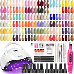 lot 19187 image: YALSYNY NAIL POLISH KIT with U V Lamp and Drill Starter Kit 36 Colors Gel Nail Polish Nail Art Gel Manicure Kit