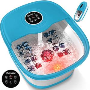 lot 19210 image: KNQZE Collapsible Foot Spa with Heat, Remote Control, Temperature Control, Bubbles, Pumice Stone, Red Light, Timer, 16 Massage Roller Pedicure Foot Bath Tub Foot Soaker for Relaxation & Stress Relief