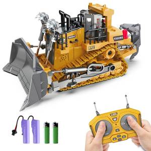 lot 19211 image: Dwi Dowellin Rc Bulldozer Toys for Boys,Construction Remote Control Bulldozer with Metal bulldozing Shovel LightsSounds for Kids Boys