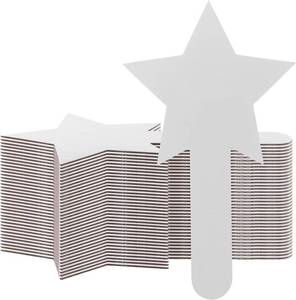 lot 20058 image: 25 Pieces Star Shape Dry Erase Answer Paddles Handheld Double Sided Paddles Mini White Boards Small Dry Erase Board Auction Paddles for Students Teacher Classroom Bidding Voting Score Boards