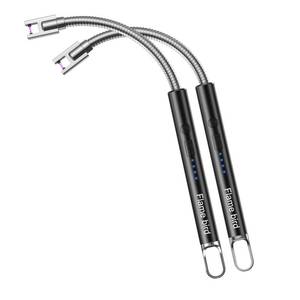 lot 20085 image: Flame bird 2 Pack Electric Candle Lighter Flameless Arc Windproof Flexible Long Neck USB Rechargeable Lighter Matches for BBQ Grill Fireworks Camping.(Black)