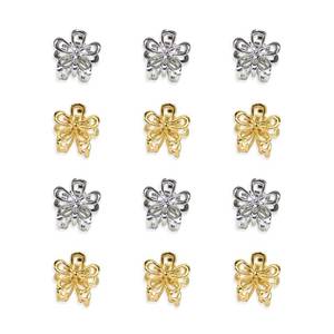 lot 20090 image: YISSION 8PCS Hair Clips for Women & Girls - Cute Mini Flower Barrettes in Gold & Silver Metal, for Thin & Thick Hair