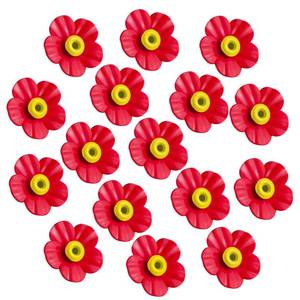lot 20492 image: Patelai 16 Pieces Hummingbird Feeders Replacement Flowers, Feeding Ports Pet Bird Feeder Replacement Parts Bee Guards for Outdoors Hanging Hummingbird Feeder, Fit in 7 mm 0.28 Holes(Red)