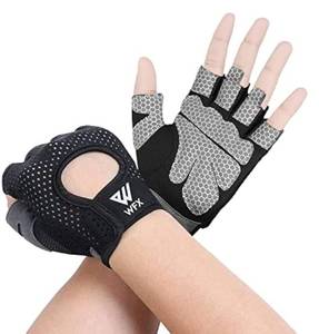 lot 20493 image: WESTWOOD FOX Weight Lifting Gloves for Men Women Gym Gloves with Wrist Wrap Support for Workout Training Exercise Fitness Hanging, Pull ups for Dumbbell, Cycling (Blacks, Small)