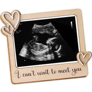 lot 20497 image: KATINAT Grandparent Reveal Keepsake, Pregnancy Announcement for Grandparents, Baby Announcement Sign, Sonogram Picture Frame Wooden Keepsake Box, First Time Grandparents Gift (White Heart)