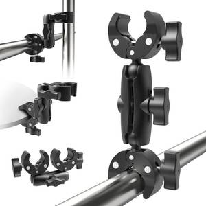 lot 20499 image: Taisioner Double Super Clamp Mount Umbrella clamp Camera Clamp Pole Clamp for Monitor Bracket Magic Socket Arm Desk Photo Studio Light Stand, Photography Reflector, Flag Holder Mount, Cross Bar