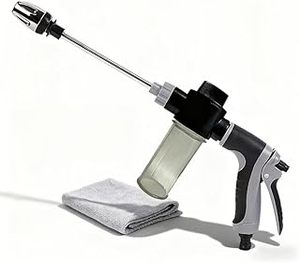 lot 2060 image: High Pressure Garden Hose Nozzle Sprayer with Plastic Soap Foam Dispenser Bottle, Heavy Duty Car Wash Foam Gun, Adjustable Nozzle for Gardening, Solar Panel Cleaning, Pet Showering