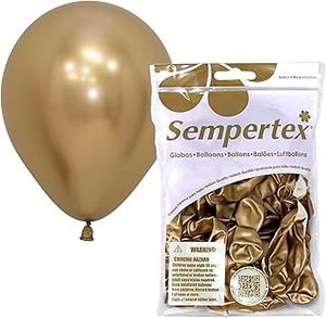 lot 2112 image: Sempertex Gold Latex Balloons 50 Count