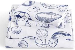 lot 2136 image: LONAVA Soft Microfiber Full Bed Sheet Set - Ball Sports Print