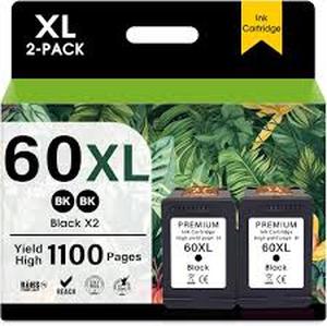 lot 2157 image: JANMORE 60XL Black Ink Cartridges for Epson L100 L110 L120 Printer
