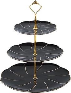 lot 7085 image: DUJUST 3-Tier Cupcake Stand Black and Gold