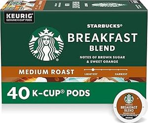 lot 13150 image: Starbucks Breakfast Blend K-Cup Pods 40 Count