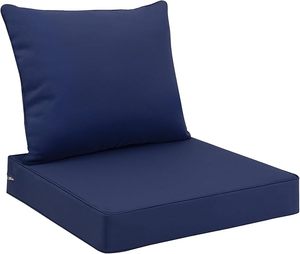 lot 17366 image: Favoyard Navy Blue 22in x 22in x 18.5in Outdoor Cushion (with back)