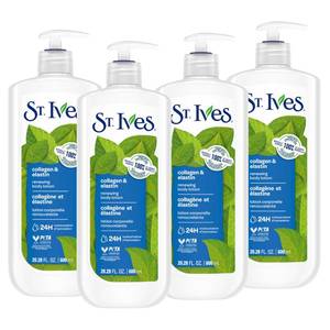 lot 1152 image: St. Ives Renewing Hand and Body Lotion for Women with Pump, Daily Moisturizer Collagen Elastin for Dry Skin, Made with 100percent Natural Moisturizers, 21 fl oz, 4 Pack