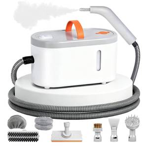lot 1155 image: Steam Cleaner for Home - Portable Handheld Steamer for Cleaning With 15s Heat-UP, 0.78 Quarts Tank,9 Accessories - Clean Grease,Automotive wheels and interior trim,Grout, Tile, Floor, Couch, Carpets