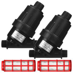 lot 1163 image: Glooglitter 2 Pcs 34in NPT Drip Irrigation Y Filter, 34in MPT Inline Y Filter with 120 Mesh Stainless Steel Screen and Flush Cap for Garden Hose Irrigation System Parts