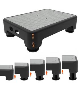 lot 1184 image: LIFTOZA 5-Level Adjustable Step Stool, 700 LBS Capacity Safety Bed Step for Seniors, Exercise Setp Platform, Portable Stair Assist for Elderly, Wide Step up for Kitchen, Car, Bedside and Shower, Grey