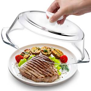 lot 1185 image: Glass Microwave Splatter Cover for Food with Ceramic Handle and Screw