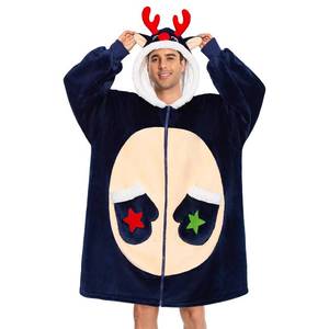 lot 1209 image: OLAOLA Oversized Hoodie Blanket Sweatshirt with Zipper, Comfy Fleece Sherpa Wearable Blanket for Adult and Kids Unisex Gift