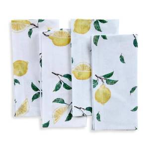 lot 2174 image: Solino Home 100percent Pure Linen Cloth Napkins Set of 4 -Black Tiger Print Dinner Napkins 20 x 20 Inch - Handcrafted and Machine Washable