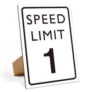 lot 2220 image: Race Car Birthday Decor, Speed Limit Sign, Fast One, Race Car Birthday Party Decorations, 811 Wooden Play Sign with Stand, Letfts Go Racing Party Supplies for Boy Race Fans - LP062