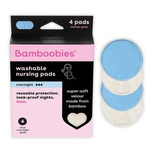 lot 2231 image: Bamboobies Overnight Nursing Pads, Ultra-Soft Velour, Reusable and Washable for Nightly Use, Leak-Proof Pads for Breastfeeding, 24 Pads