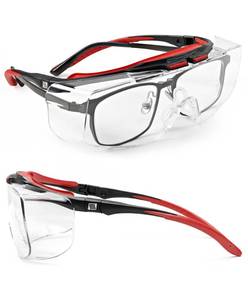 lot 2232 image: LANON Safety Glasses Over Eyeglasses, ANSI Z87.1 Lenses with Anti-Fog and Scratch, UV Protection, Soft TPR Nose Pads, Adjustable Protective Eyewear Goggles