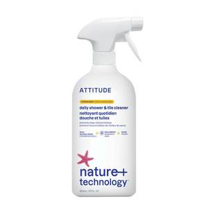 lot 2258 image: ATTITUDE Shower and Tile Cleaner Spray, EWG Verified, Bathroom Cleaner Removes Soap Scum and Grime, Plant-Based and Vegan, Citrus Zest Scent, 27.1 Fl Oz