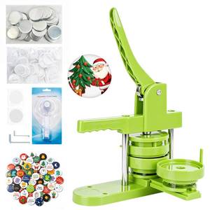 lot 3026 image: Button Maker Machine 75mm (3 in) Installation-Free, DIY Button Pin Maker Machine, Button Badge Press Machine with Free 100 Sets Button Maker Supplies and Pictures and Circle Cutter