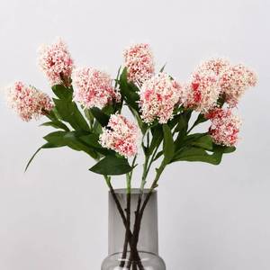 lot 3031 image: Maysing 4 Pcs Artificial Flowers for Decoration, 23 Inch Faux Berry Stems Faux Skimmia Spray with Leaves Fake Flowers for Vase Home Table Floral Arrangement Wedding Decor(Pink,Yinyu Fruit)