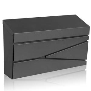 lot 3033 image: Ydocabinit Wall Mount Mailbox, Large Capacity Mailbox for House, Galvanized Steel Rust-Proof Metal Post Box Drop Mailboxes for Outside, 15.74in9.84in4.33in, Black Modern Sleek Style