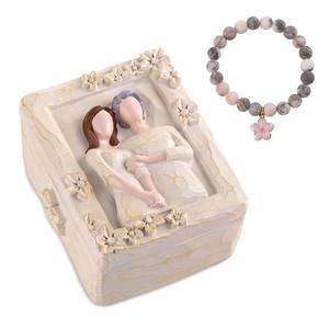 lot 4321 image: Storieme Mother Daughter Figurines Gifts Gift for Mom from Daughter, Gifts for Daughter, Handcrafted Resin Box with Bracelet for Birthday Christmas Motherfts Day