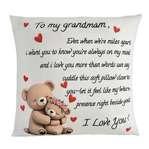 lot 4339 image: to My Grandmam Throw Pillow Cover - 18x18in Cushion Case, Machine Washable and Easy Care, Ideal for Sofa TV-Watching and Bedside Reading, Adds Warmth to Her Daily Life, Fits BedroomLiving Room Decor