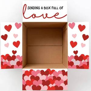 lot 4341 image: Eaasty 4 Pcs Valentinefts Day Sticker Kit Box Decoration Valentine Package Flap Themed Gift Sticker for Valentinefts Military, College, Missionary, Deployment Decor(12 x 6 Inches,Heart)