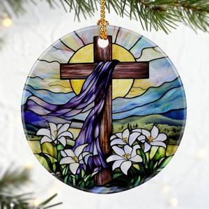 lot 4356 image: Christian Cross Ornament, Christmas Ornaments, Christmas Tree Ornaments  Religious Holiday Decor, Cross Home Decor, Christian Gifts, Religious Gifts, Gift Exchange and Gift Idea, Giftbox Included