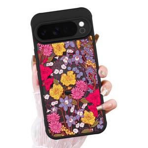 lot 4363 image: OOK Black Case Design for Google Pixel 10 Pro Case, Compatible with MagSafe, Bright Flower Design Frosted Shockproof for Women Girls Magnetic Phone Cover - Black Bow