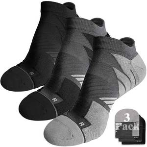 lot 4400 image: Hylaea No Show Running Socks Men, Moisture Wicking Athletic Tab Socks No Blister Coolmax Cushion, ideal for Sports Golf Gym Workout Tennis Low Cut Gray Black xLarge 3 Pairs