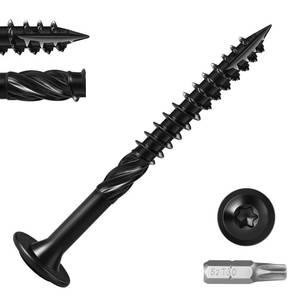lot 4410 image: BNUOK Lag Screws 14 x 3 Inch, (1lb, 38pcs) Heavy Duty Construction Structural Exterior Wood Timber Screws, Torx Drive Washer Head Rust Resistant Black Epoxy Coated, with T30 Star Bit