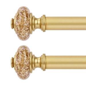 lot 6167 image: 2 Pack Gold Curtain Rods for Windows 30-41 Inch, Decorative Vintage Crystal 1ftft Diameter Curtain Rod with Gold Foil Finials, Adjustable Heavy Duty Easy Install Drapery Pole Set for Farmhouse