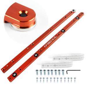 lot 6196 image: OftSKOOL Miter Bar for Table Saw Sled, 17 Inch Aluminum Miter Slot Runner Set with Adjustable Expansion Collars, Fits 34in x 38in T-Shaped and U-Slots, Crosscut Sled Bars, 2 Pack, PTA024