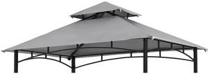 lot 6248 image: COOSHADE Grill Gazebo Replacement Canopy Roof Outdoor Double Tiered Barbecue Gazebo Top Cover Fit for Model L-GG001PST-F (Grey)