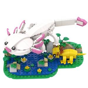 lot 6258 image: MIAMIACITA Axolotl Toy Building Set, Axolotl Doll Figures with Grass and River Scenery Accessories Building Kits, Axolotl Toys A Gift for Kids, Boys and Girls Ages 6 and Up