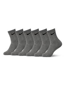 lot 6273 image: Nike Unisex Everyday Cushioned Training Ankle Socks (6 Pairs), Carbon HeatherBlack, Medium